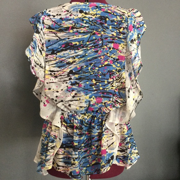 Fun Paint Splattered Blouse 80s inspired - Picture 1 of 5